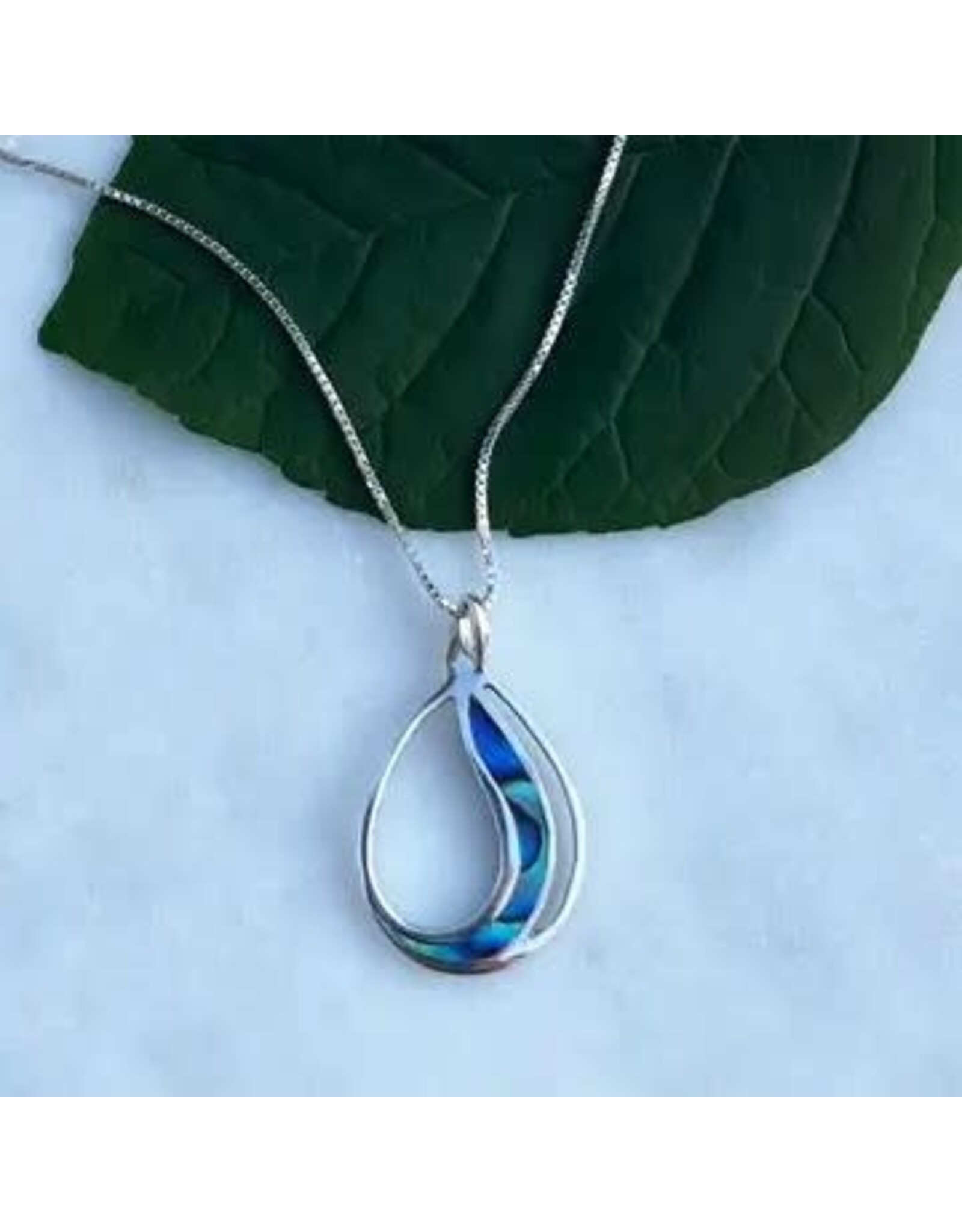 Abalone Waves Necklace - Sterling Silver, Indonesia