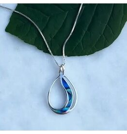 Abalone Waves Necklace - Sterling Silver, Indonesia