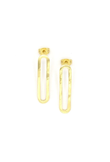 Elongated Loop Brass Stud Earrings, India