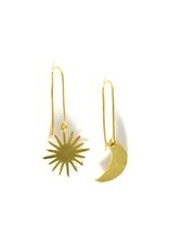 Cosmic Drop Earrings Gold Color, India