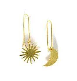 Cosmic Drop Earrings Gold Color, India