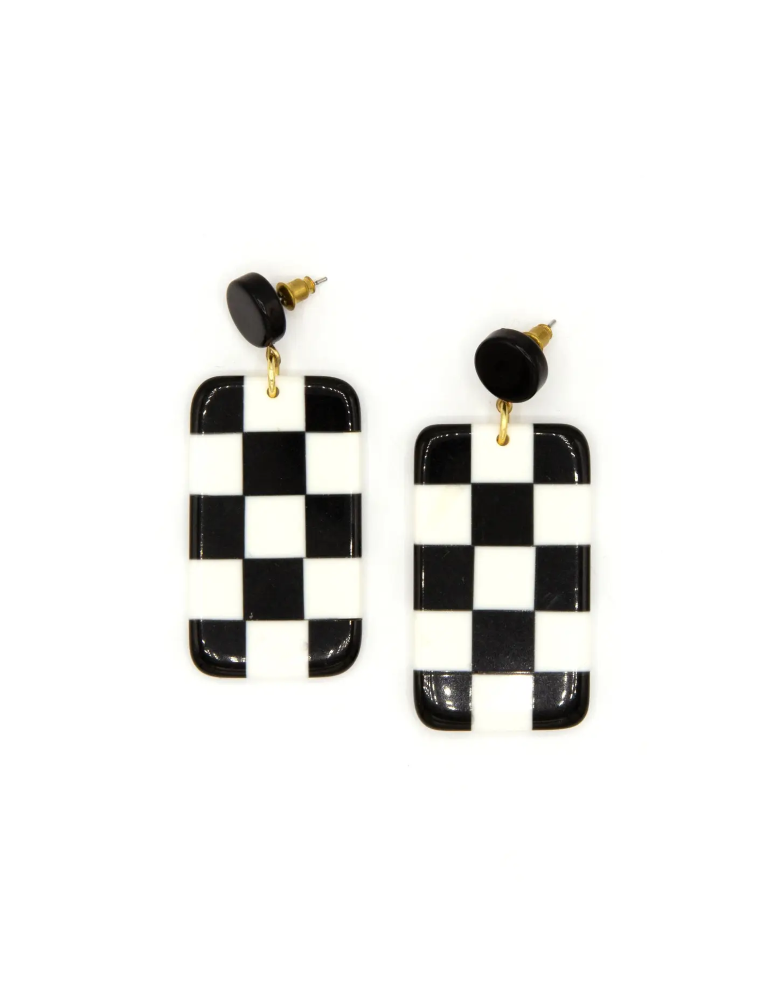 Checkered Resin Earrings