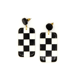 Checkered Resin Earrings