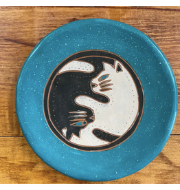 Trade roots Yin Yang Cat Ceramic Ring Dish, Nicaragua