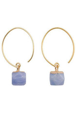 Clara Fair Trade Geometric Stone Earrings Elderberry, Thailand