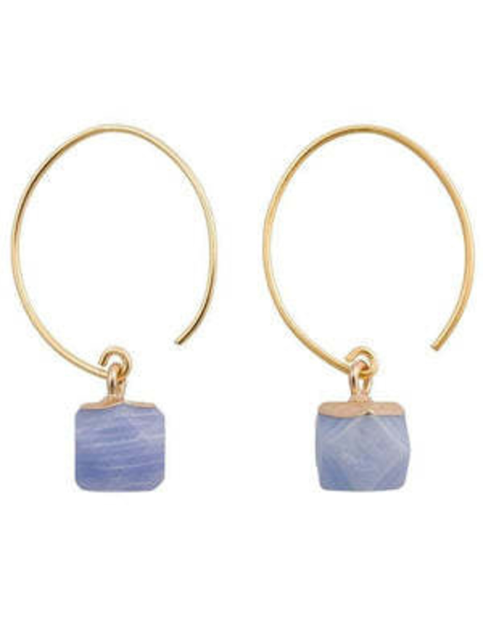 Clara Fair Trade Geometric Stone Earrings Elderberry, Thailand