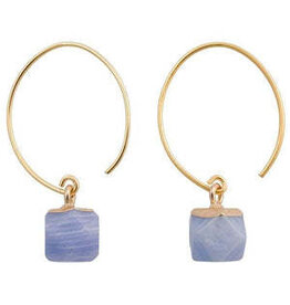 Clara Fair Trade Geometric Stone Earrings Elderberry, Thailand