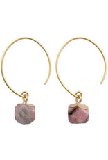Clara Geometric Stone Earrings, Terra Cotta, Thailand