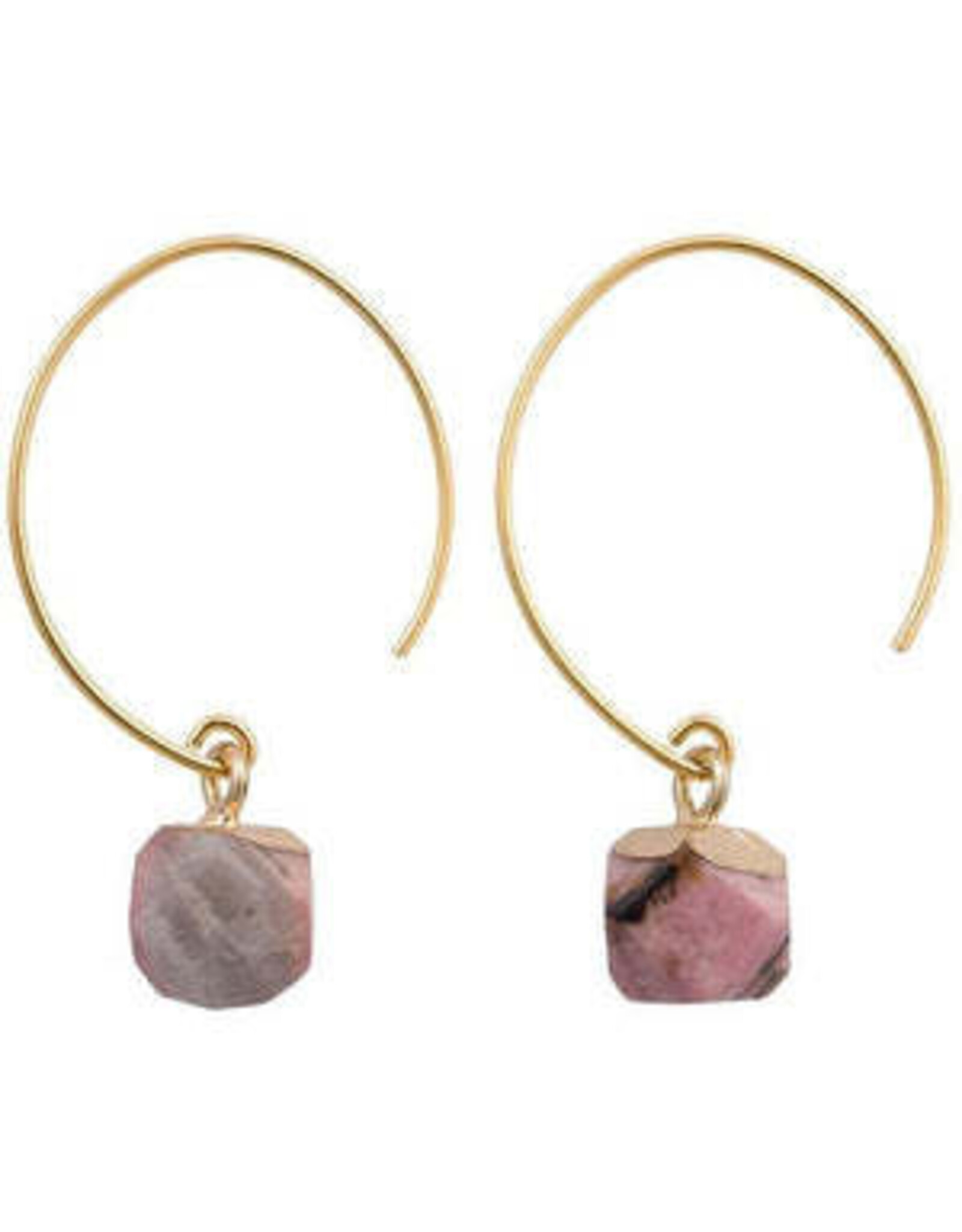 Clara Geometric Stone Earrings, Terra Cotta, Thailand