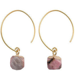 Clara Geometric Stone Earrings, Terra Cotta, Thailand