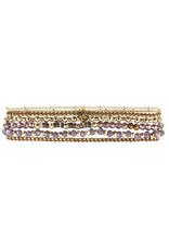 Ellen Dainty Fair Trade Wrap Bracelet - Crystal and Stone Lavender