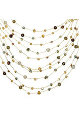 Reena Multistrand Silk and Bead Necklace -  Lichen, Thailand