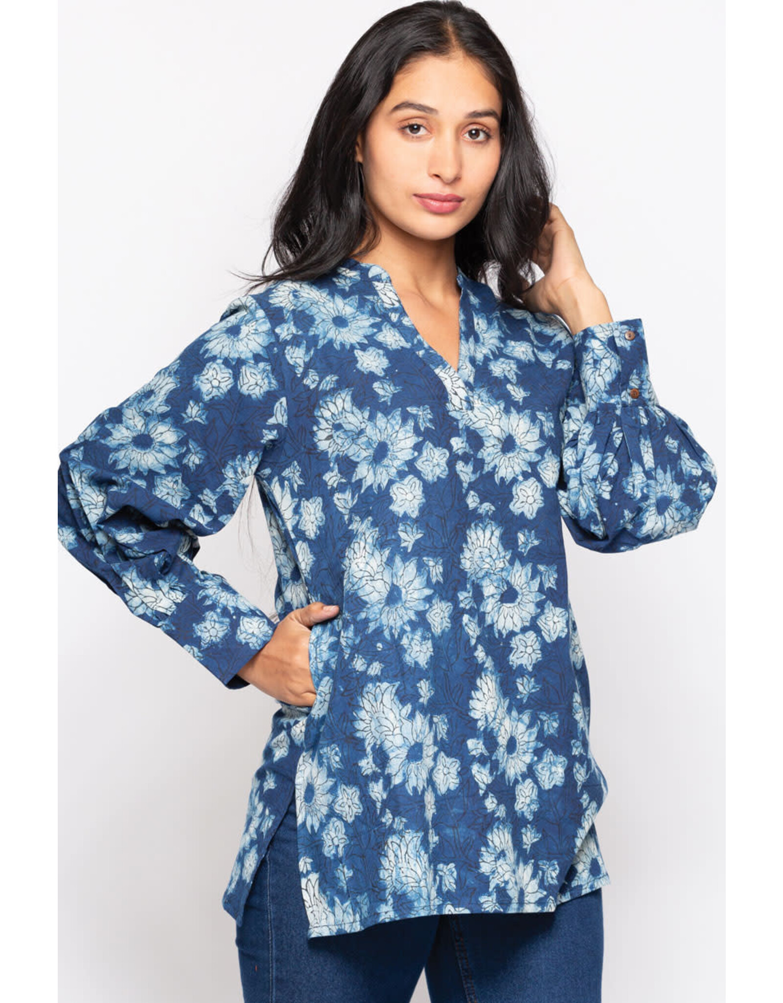 Jaya Block Print Tunics, Indigo