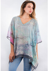 Kumari Cupro Tops Sky Blue Multi