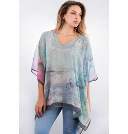 Kumari Cupro Tops Sky Blue Multi