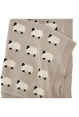 Furry Sheep - Organic Cotton Jacquard Knit Baby Blanket