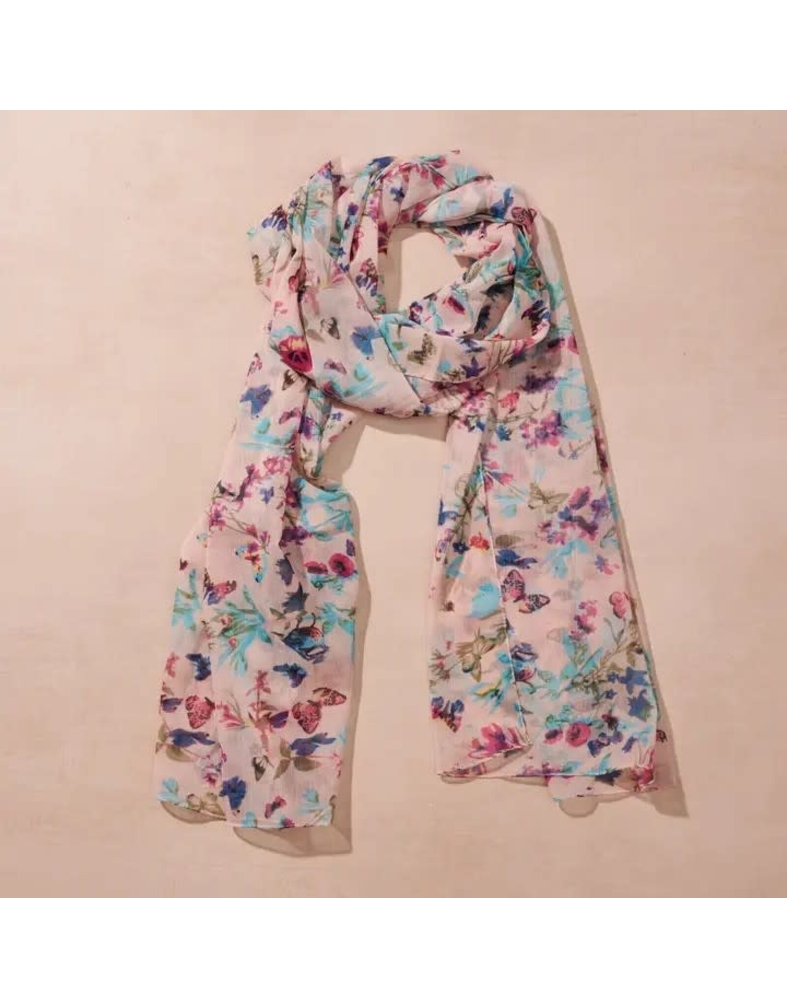 Komal Floral and Butterfly Chiffon Scarf, India