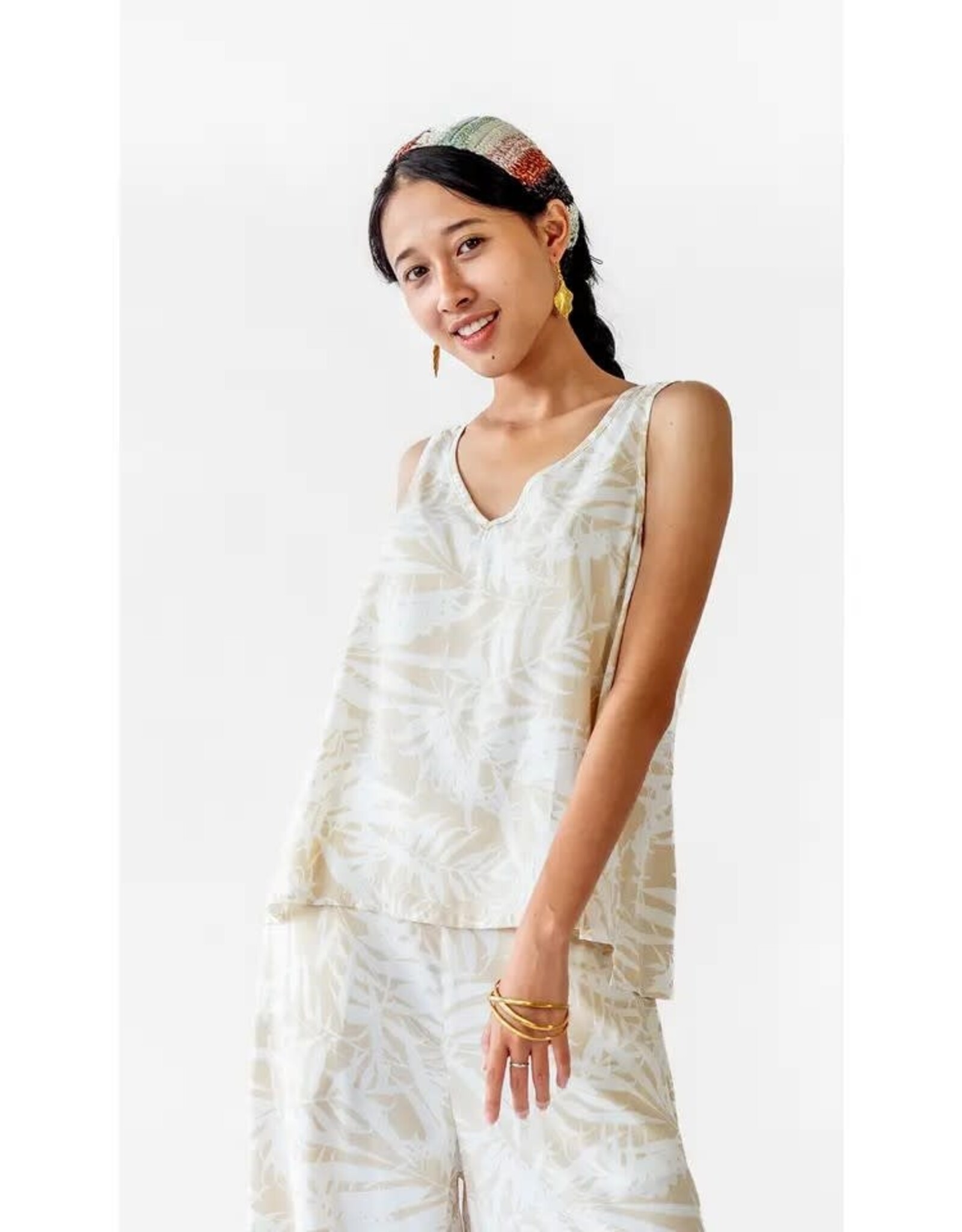 Semi-Swing Top Rayon | Palm Natural