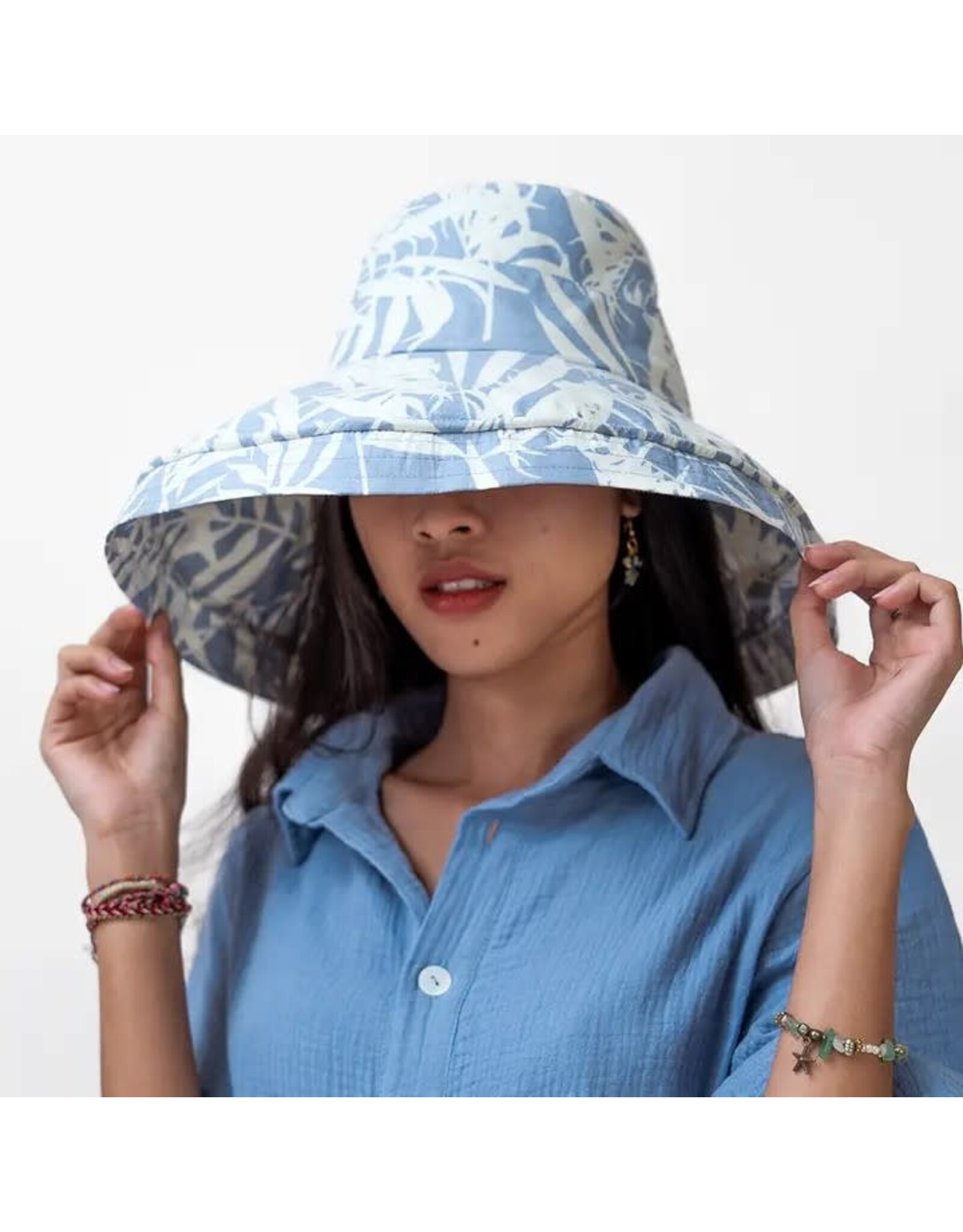 Sunhat | Cotton Palm Leaf Print
