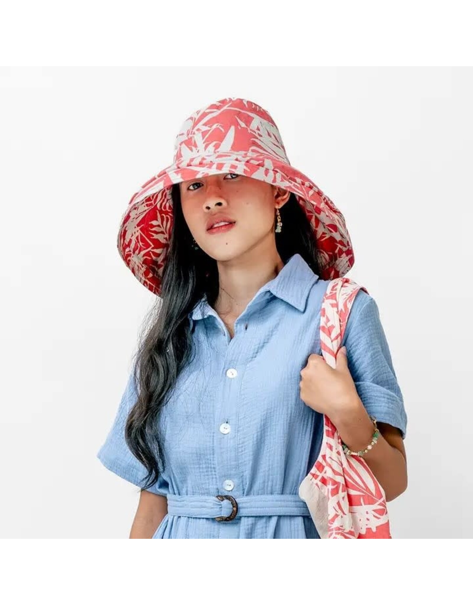 Sunhat | Cotton Palm Leaf Print