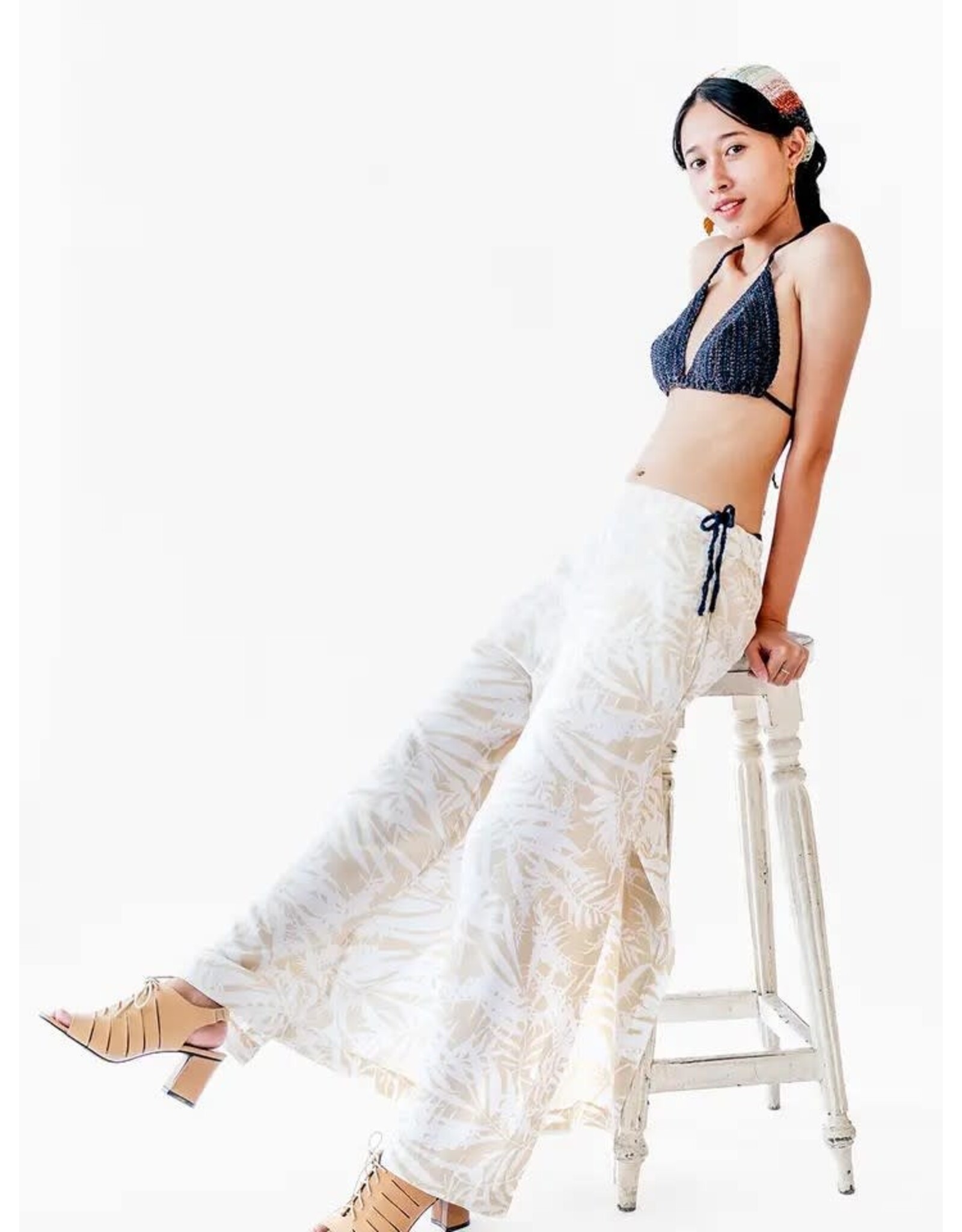 Wide Pants Rayon | Palm Natural