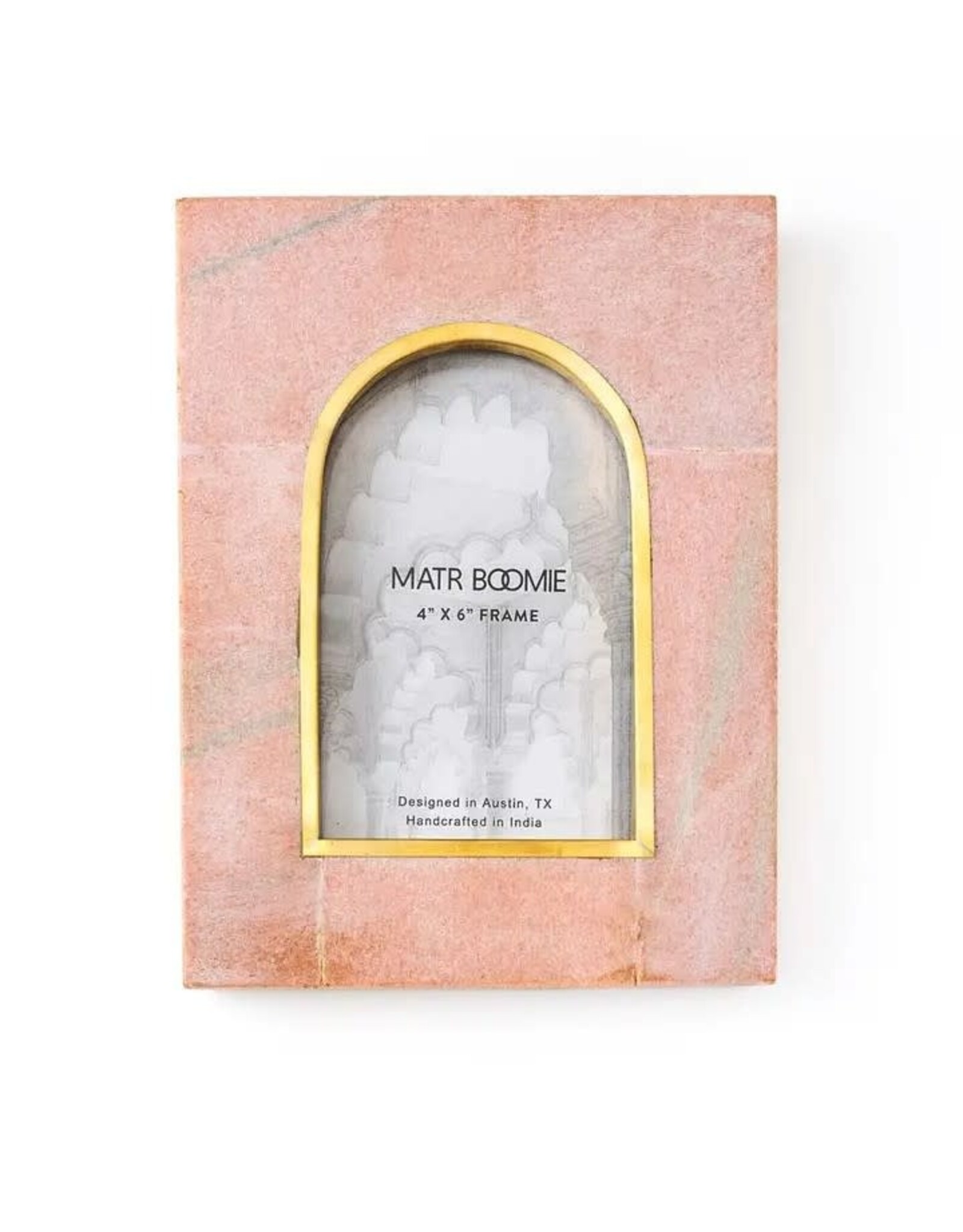 Jaipuri 4x6 Picture Frame - Pink Carved Marble, India