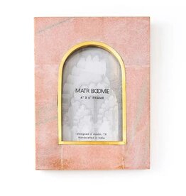 Jaipuri 4x6 Picture Frame - Pink Carved Marble, India