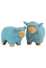 Wood Lambs, Set of 2 Aqua, Indonesia