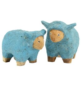 Wood Lambs, Set of 2 Aqua, Indonesia