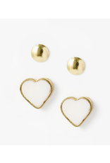 Rajani Heart Mother of Pearl Earring Set - Set of 2, India