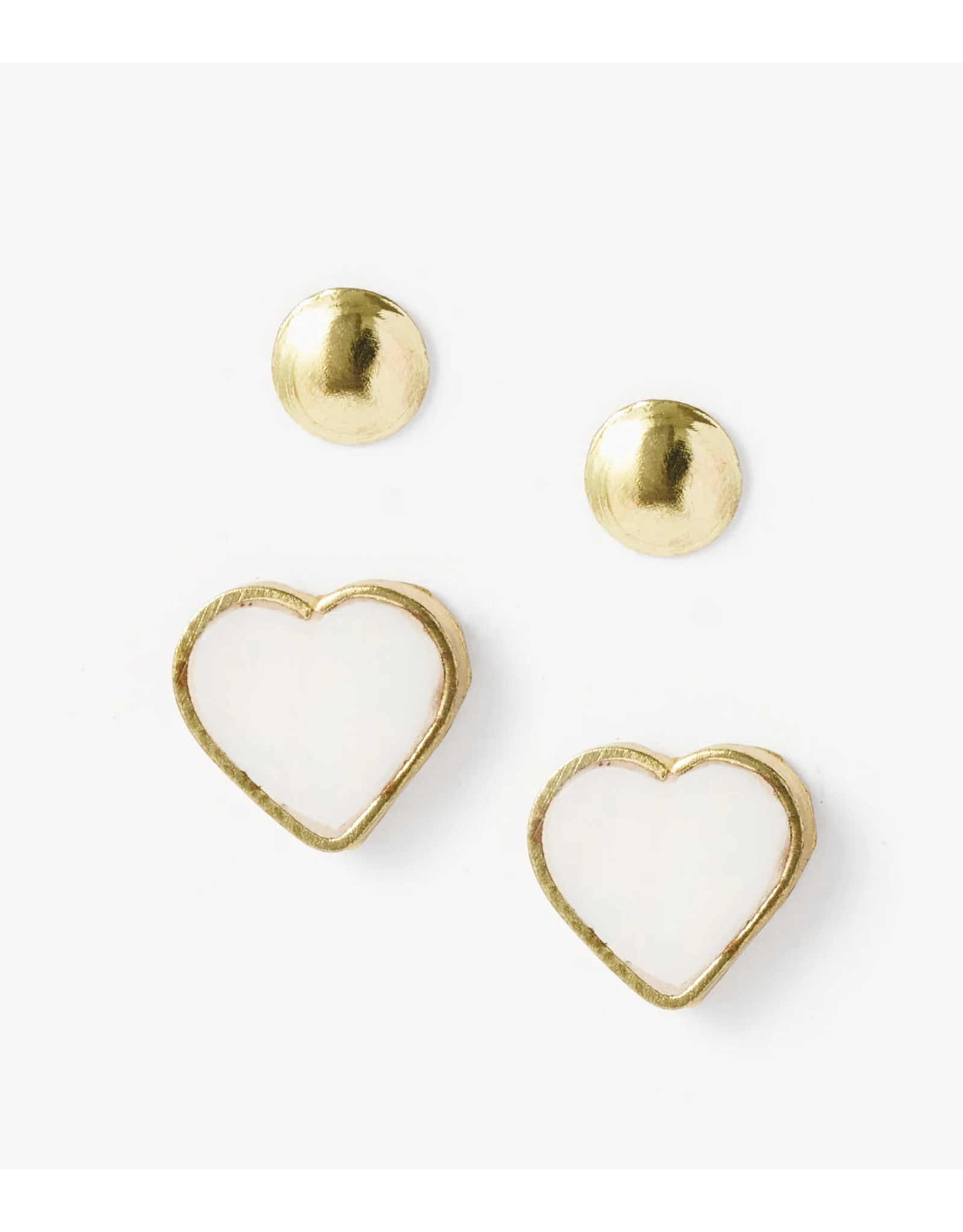 Rajani Heart Mother of Pearl Earring Set - Set of 2, India