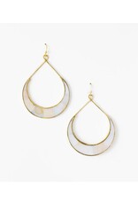 Rajani Crescent Mother of Pearl Hoop Earrings, India