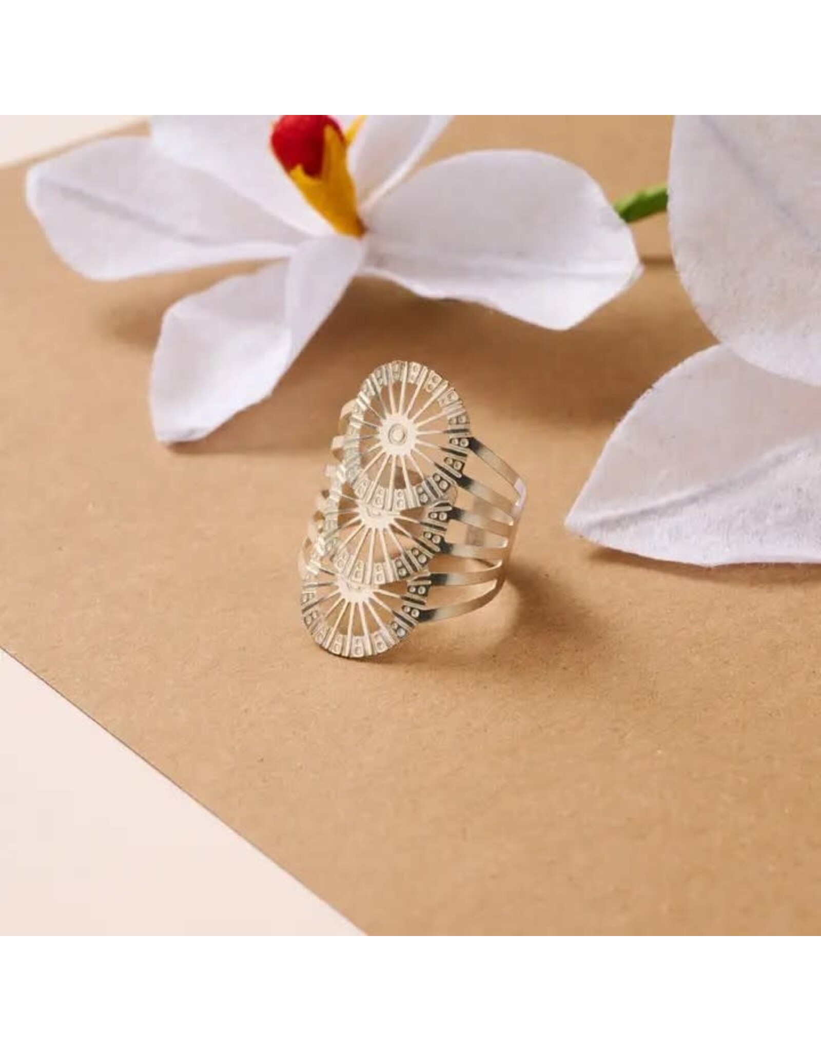 Roda Silver Cuff Ring, India