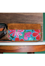 Trade roots Floral Leather Wristlet, Guatemala