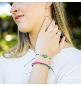 Trade roots Power Bracelet Hamsa Hand Teal, Guatemala