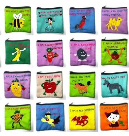 "Chalee" Embroidered Coin Purse with Quotes, Vietnam