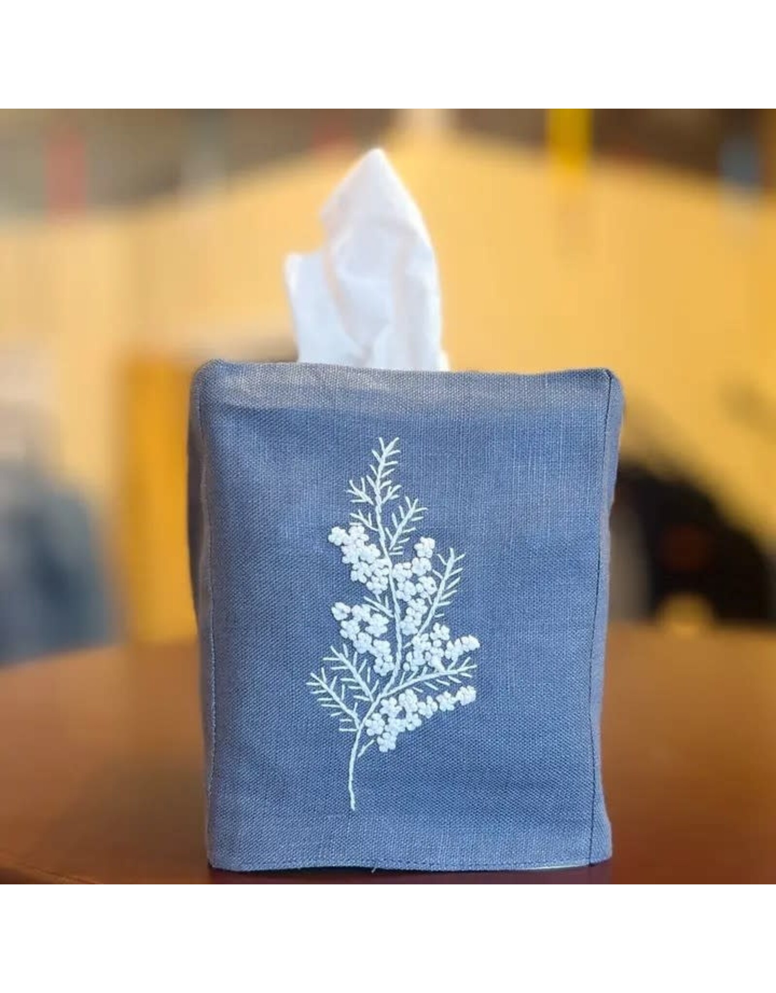 Trade roots Botanical Embroidered Tissue Box Cover, Vietnam