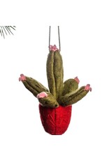 Trade roots Prickly Pear Ornament, Red Pot