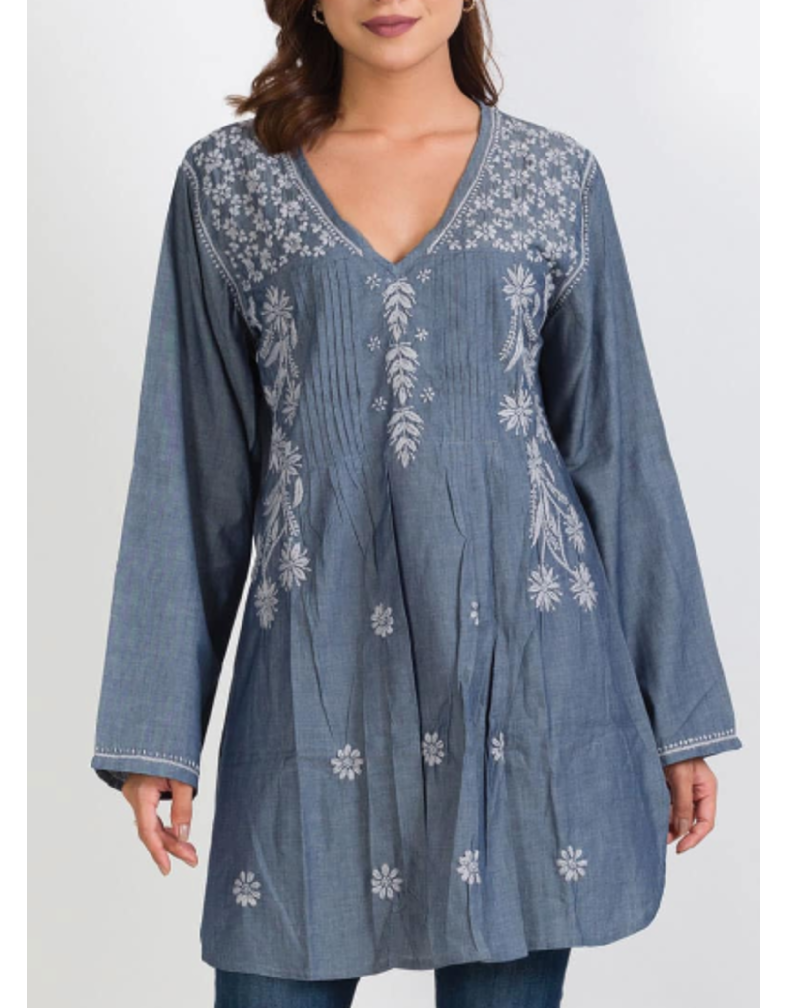Trade roots Divya Chambray Tunic- M