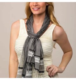 Mahiya Handloom Ikat Scarf Black, India