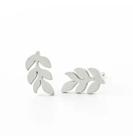 Rowen Leaf Studs silver