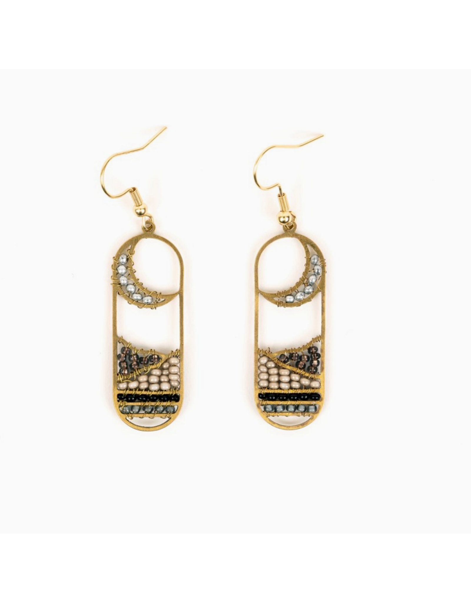 Moonview  Earrings, Smoke Guatemala