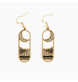 Moonview  Earrings, Smoke Guatemala