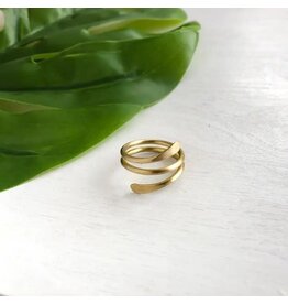 Coiled Wrap Ring - Gold, India