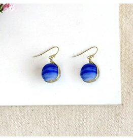 Marbled Glass Drop Earrings, India