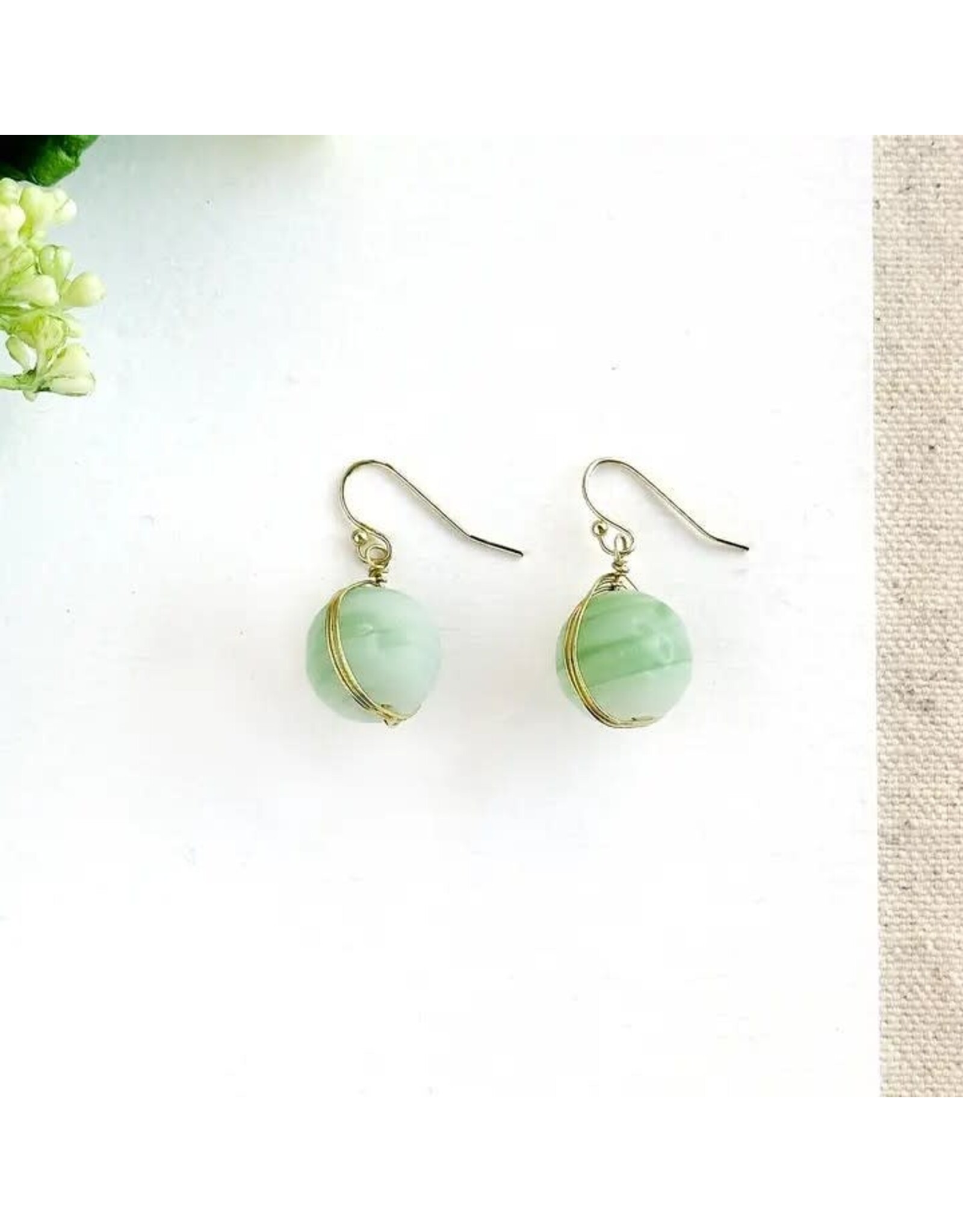 Marbled Glass Drop Earrings, India
