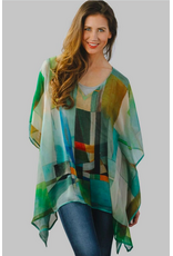 Trade roots Kumari Cupro Tops Turquoise Multi, India