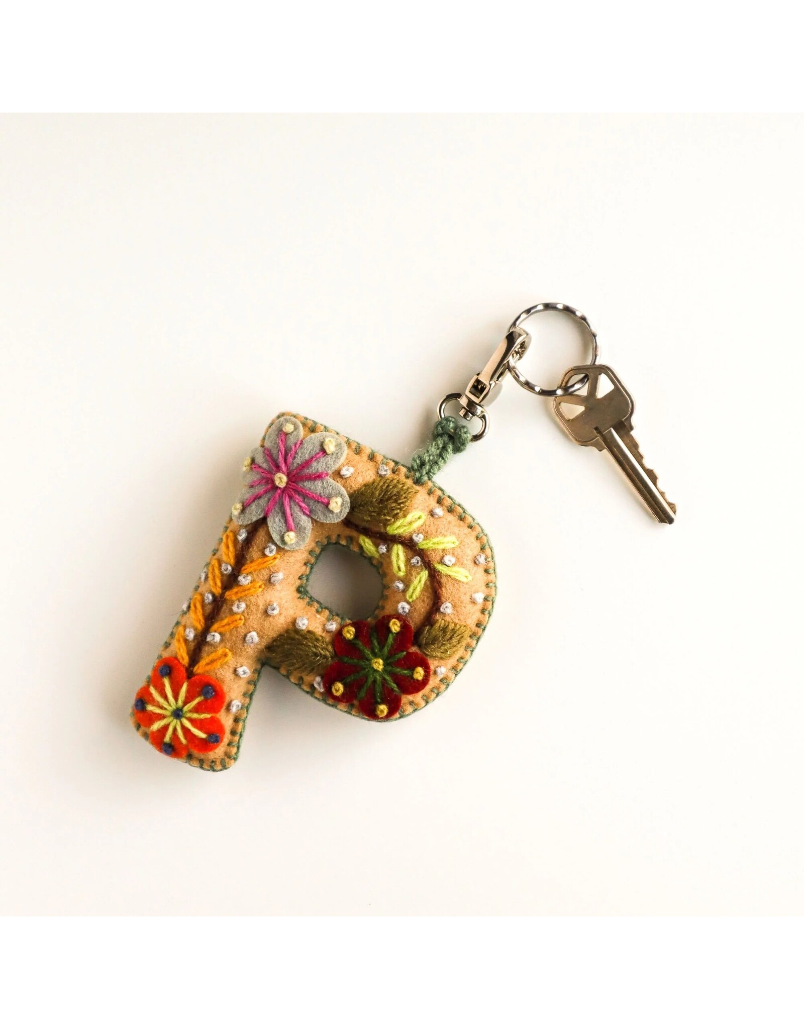 Trade roots Embroidered Letter KeyChain, Bolivia
