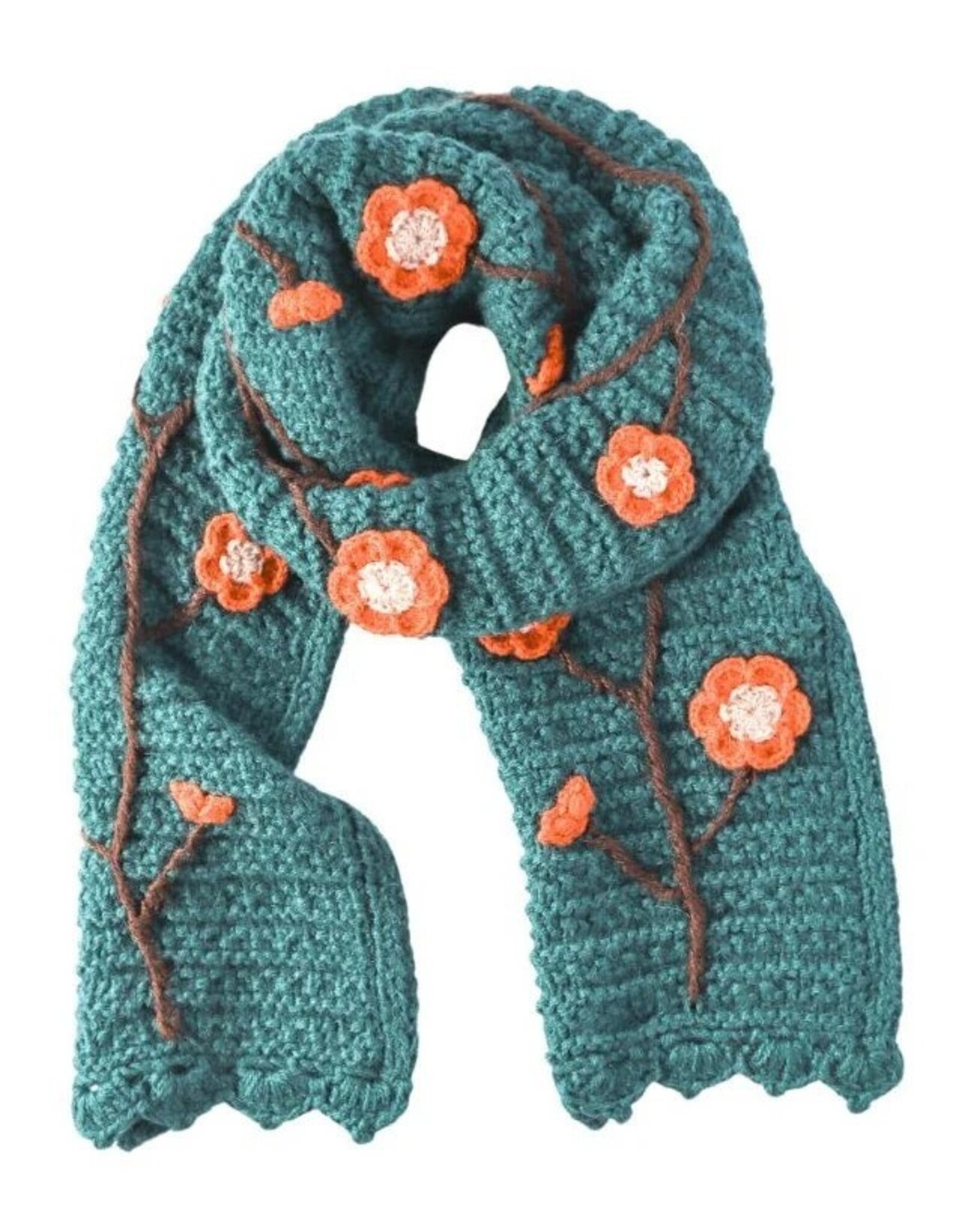 Embroidered Wool Scarf, Peru, multiple colors