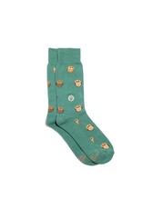 Trade roots Socks that Project Owls, Green, India